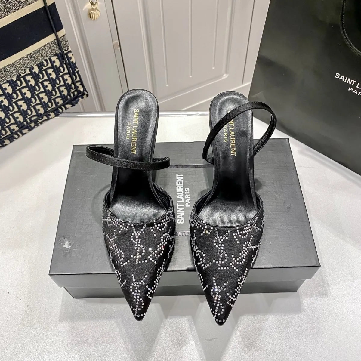 New high heels mesh pointed sandals 1025041111