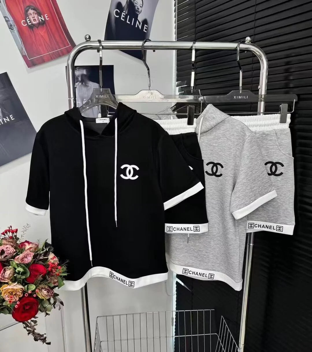 New Sweater Shorts Embroidery Sports Leisure Suit 1024031203