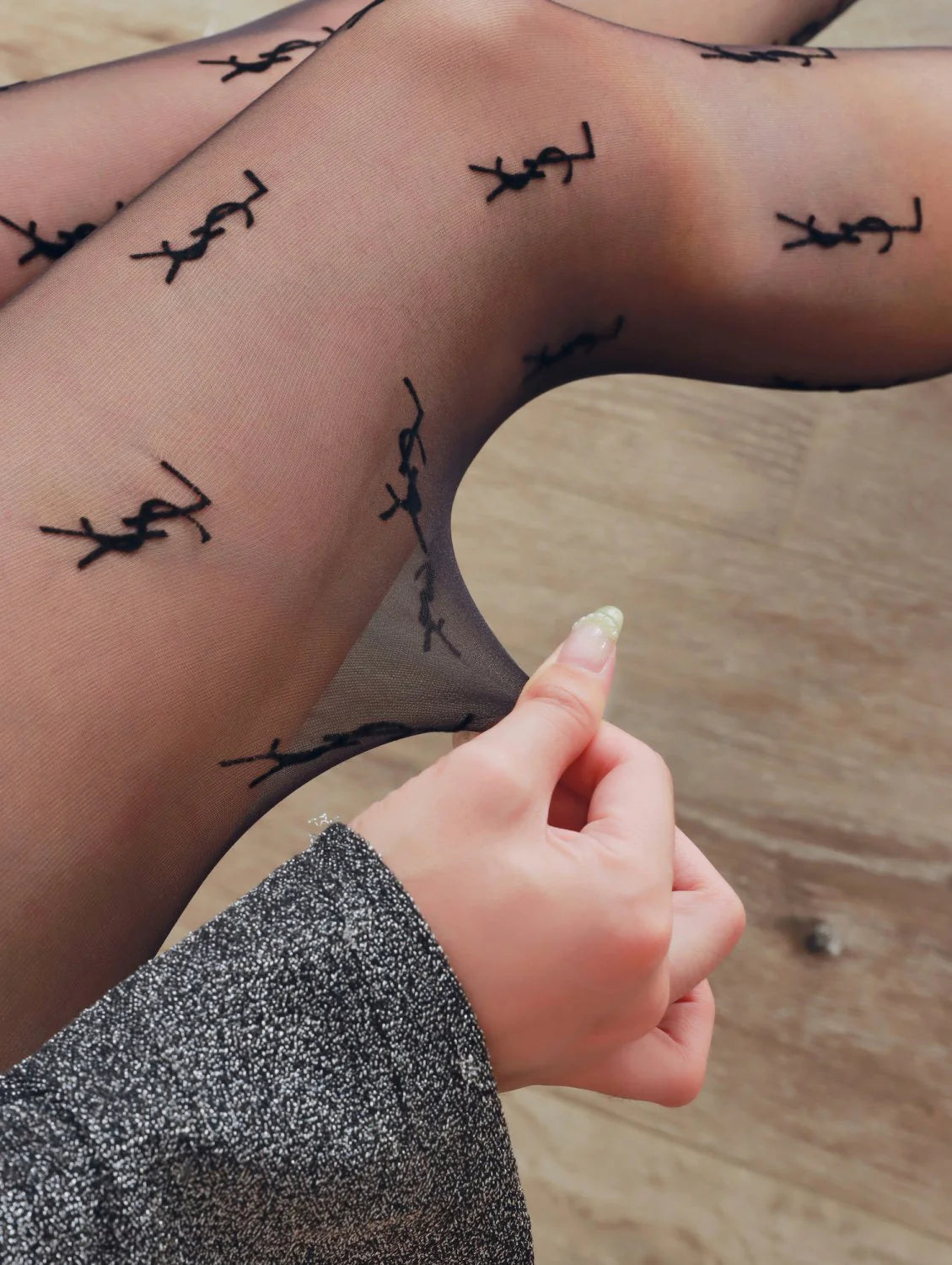 Flocking Black Thin Spring And Summer Silk Stockings Anti-hook Foot Socks 1024030104