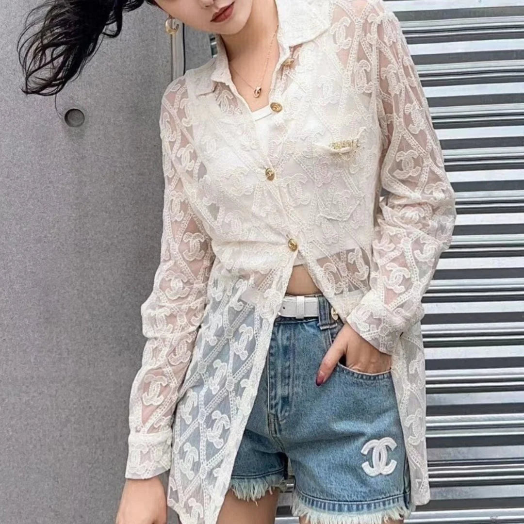 New Lace Embroidery Sunscreen Shirt 1024030709