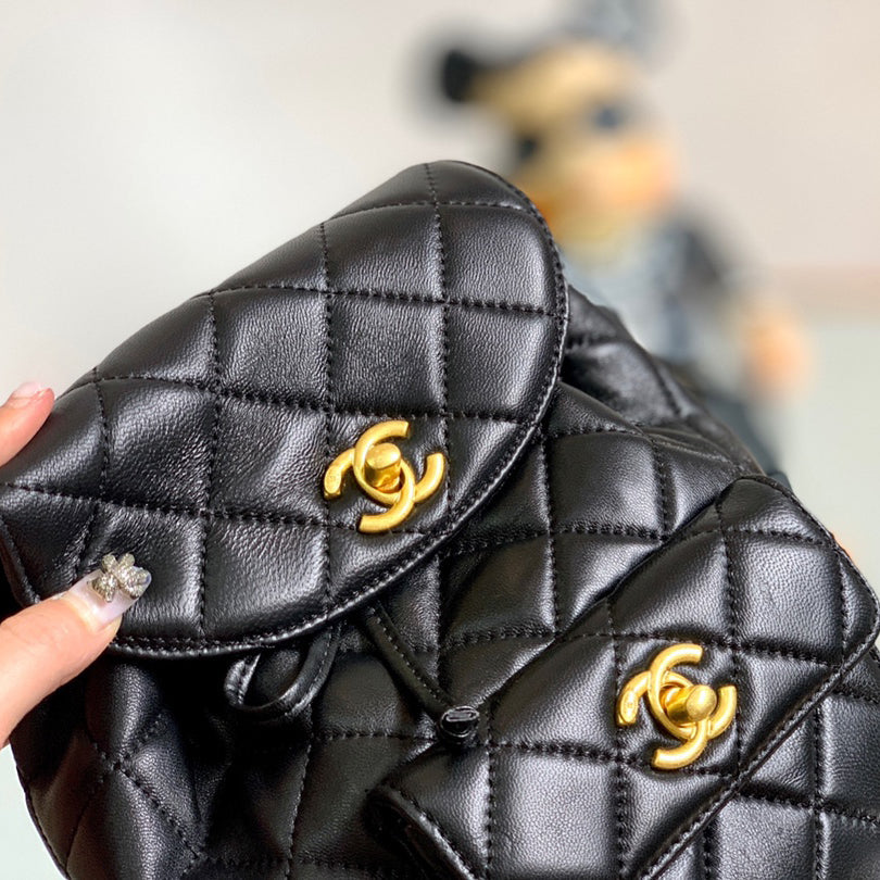 Vintage Backpack-Gold-tone Metal-2 Sizes