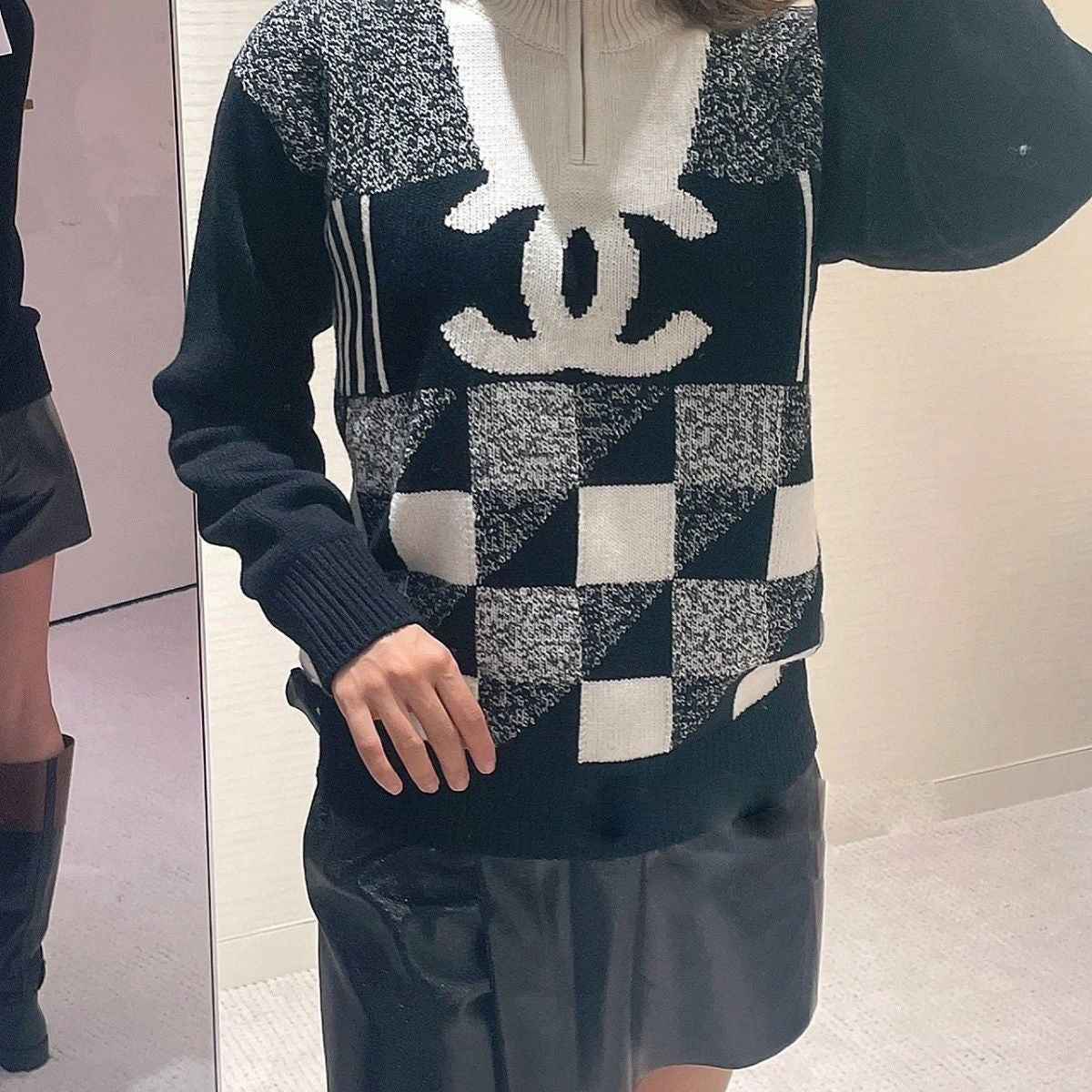 Fashion Knit Stand Collar Loose Top PD1023073121