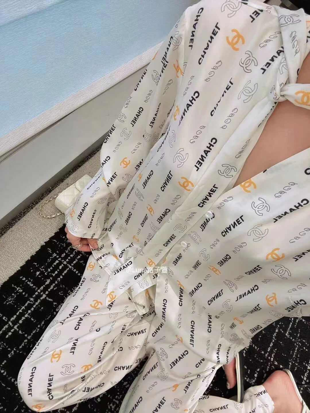 Premium Satin Print Shirt Trousers Suit 1024050910