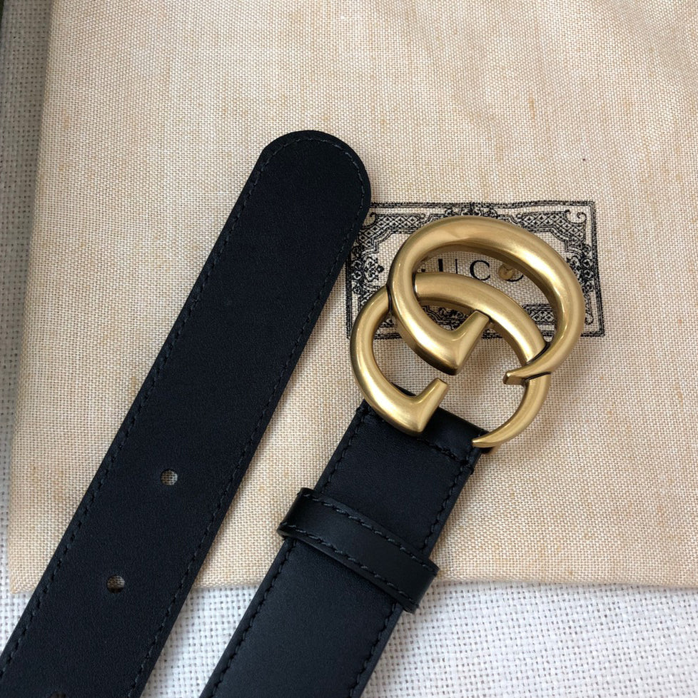 Classic Ancient Gold Buckle Simple Belt