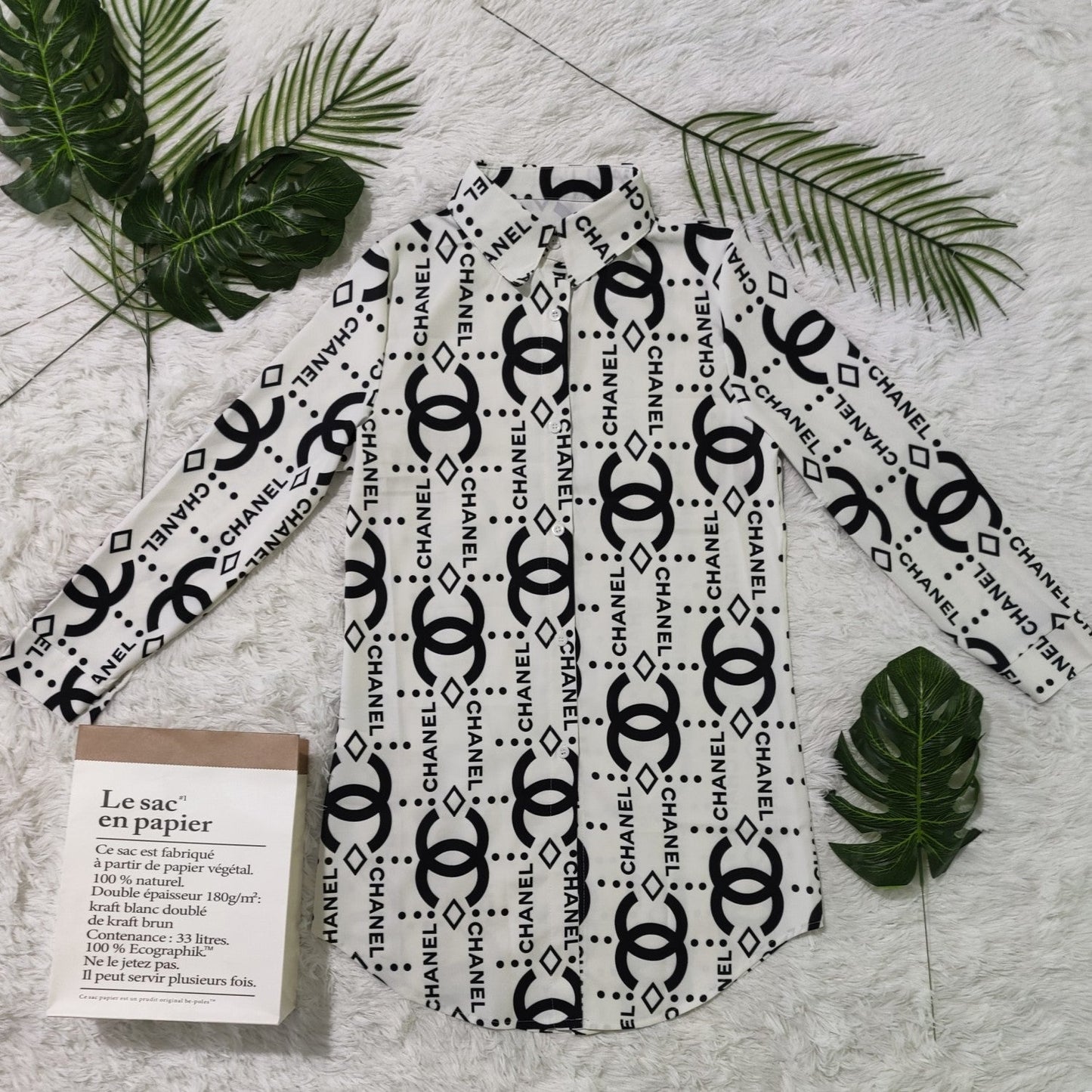 Fashionable half open shirt collar dress PD10052501