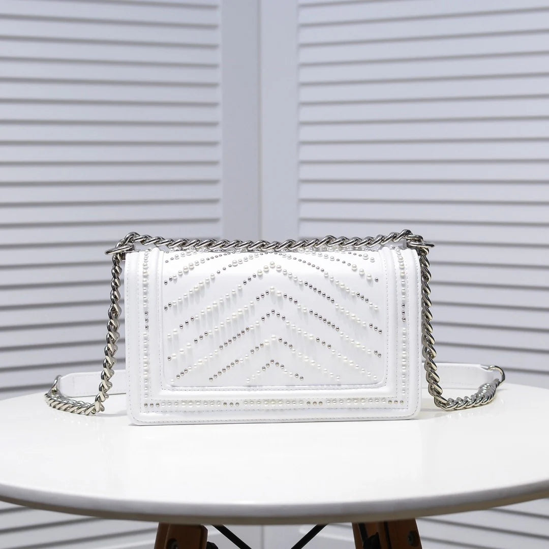 Luxury pearl diamond plaid bag 1024062604