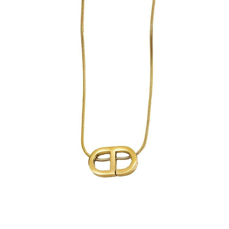 Pig nose titanium steel necklace 2025081212