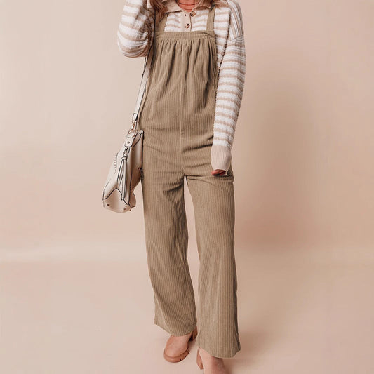 New Fashion Versatile Corduroy Jumpsuit Women