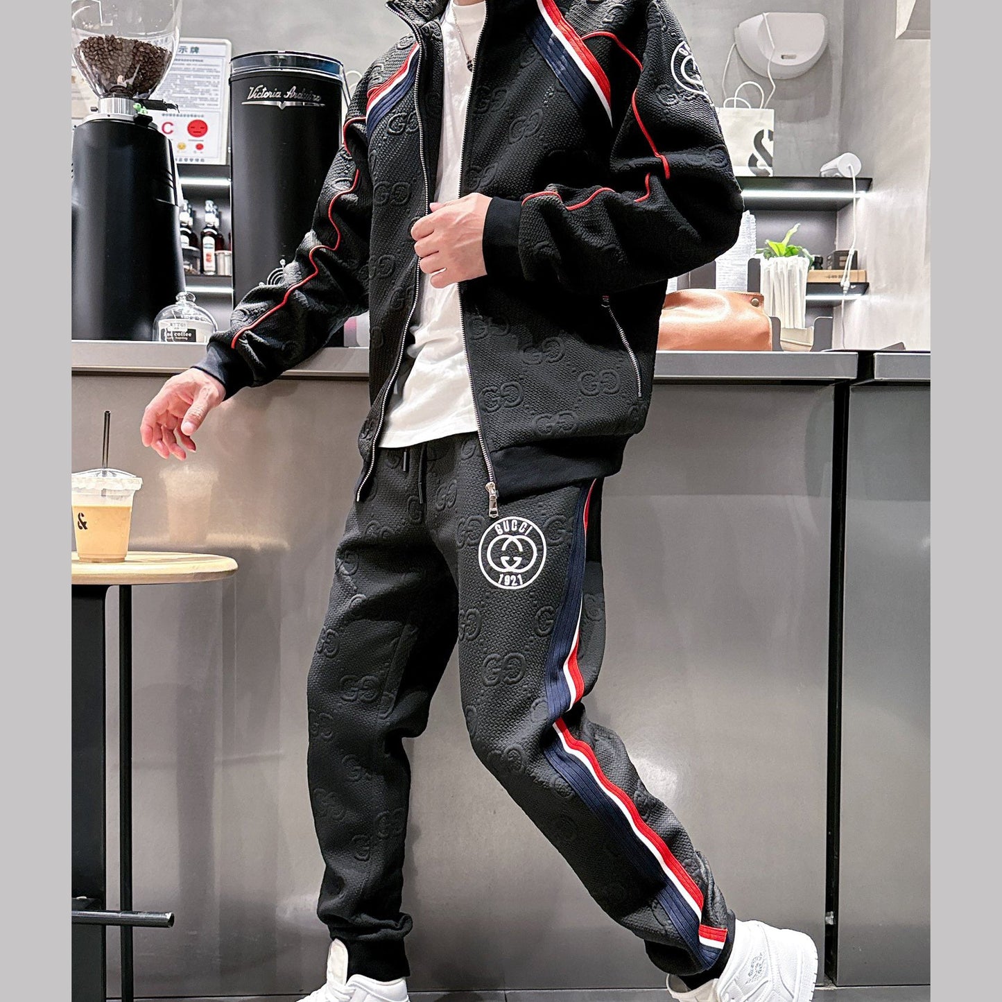 Fashionable Zipper Cardigan Set 1025092409