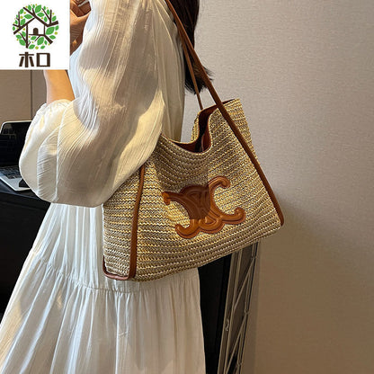 CL shoulder portable straw bag 0724041102