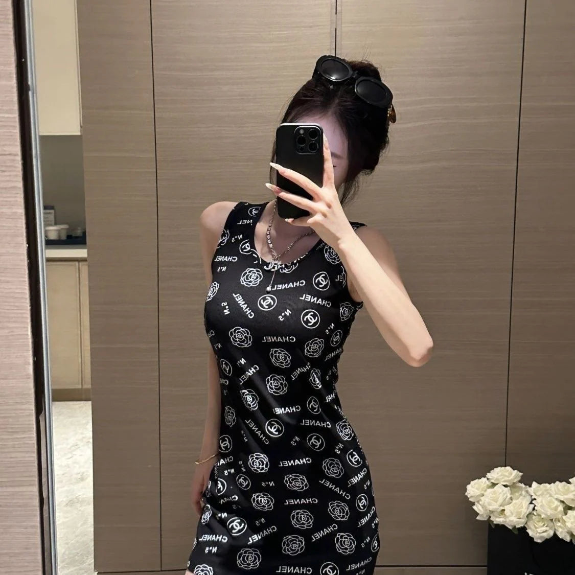 New Printed Dress Hot Girl Knitted Sexy Skirt 1024070316