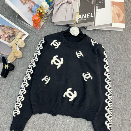 Crew neck knitted sweaters, sweaters XC1823090601