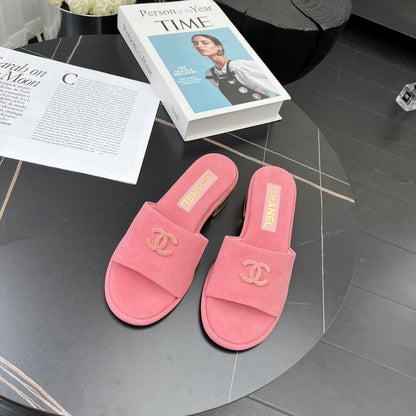 Chane1 top fashion low heel suede slippers 0724030809