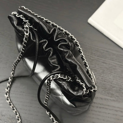 New black and silver gradient plaid bag 071