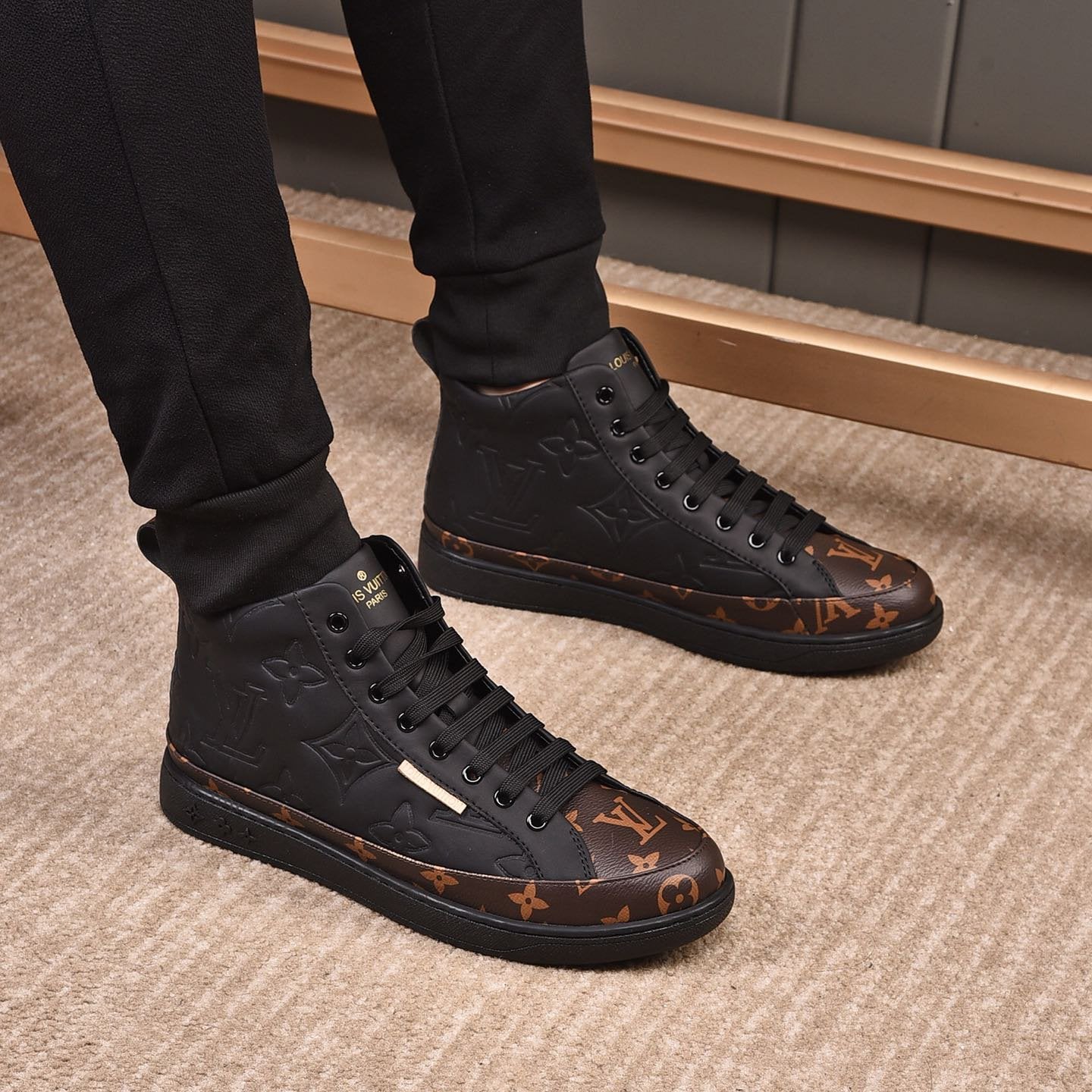 Leisure Pattern Two Tone Trendy High-top Shoes