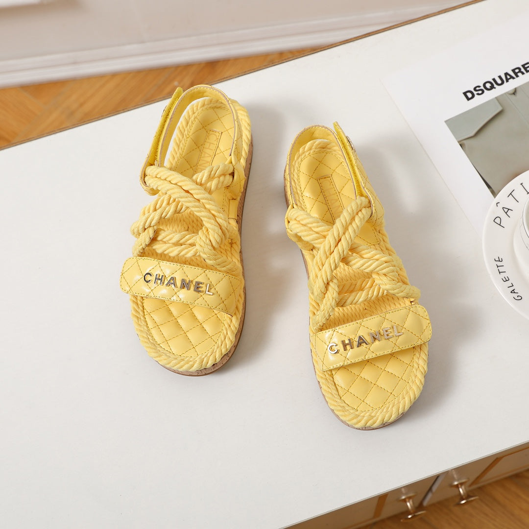 CNL rope rhombus platform sandals 0724060603