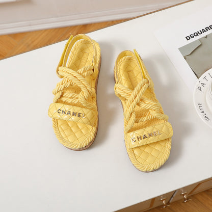 CNL rope rhombus platform sandals 0724060603