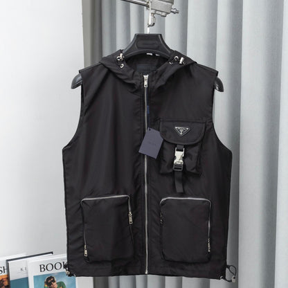 PRD recycled nylon hooded sleeveless vest 0725092604