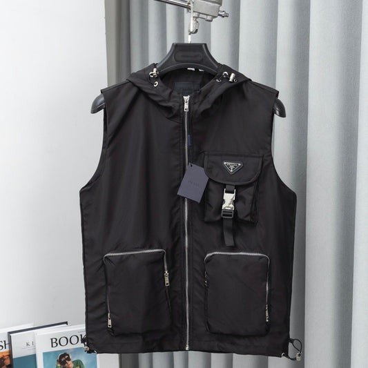 PRD recycled nylon hooded sleeveless vest 0725092604