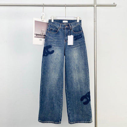 New Pants Loose Horn High Waist Straight Leg Jeans PD05202412204