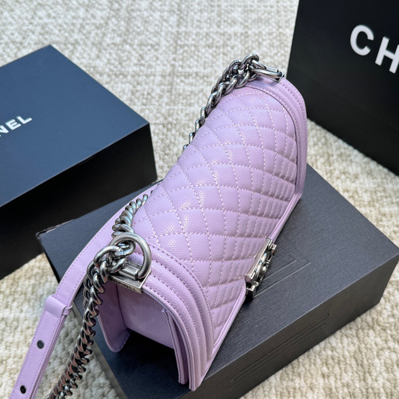 Quilted Caviar Silver Lock Bag 1824050305