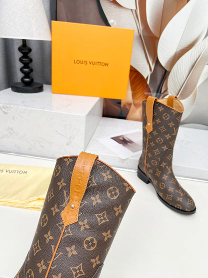 Lvv new fashionable printed long boots 0725092201