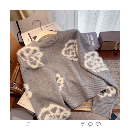Small Fragrant Style Camellia Women's Autumn And Winter Sweater -PD052023122803
