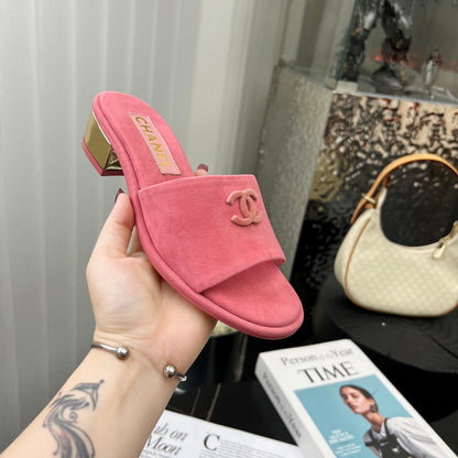 Chane1 top fashion low heel suede slippers 0724030809