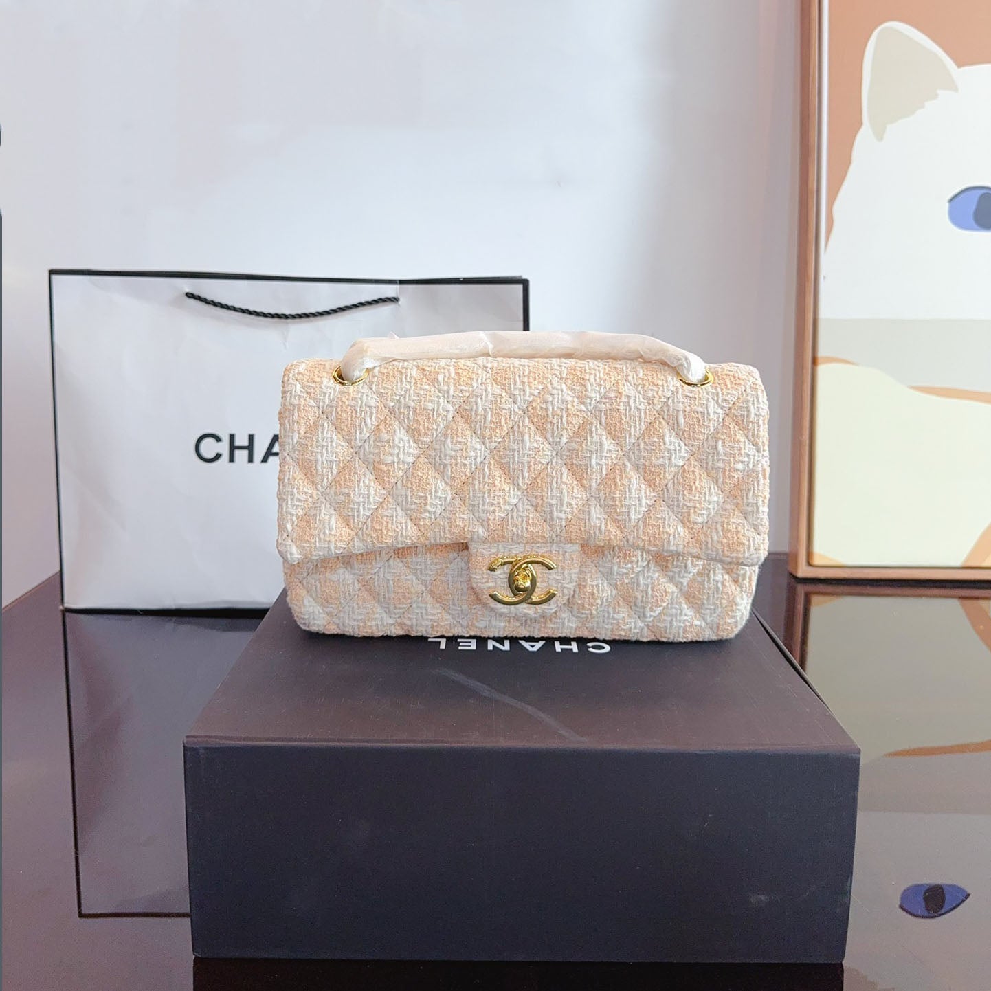 CHL CF series woolen woven chain bag XC24092531