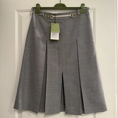 GG Horsebit Skirt Wool 1025051603