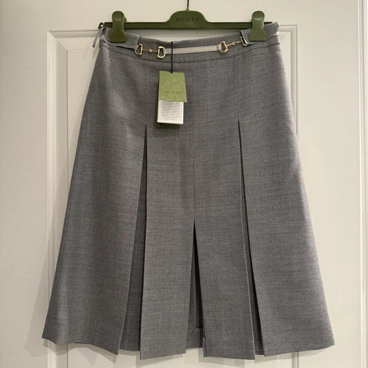 GG Horsebit Skirt Wool 1025051603