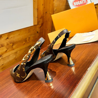 V-23 new printed chain high heels XC0723091401