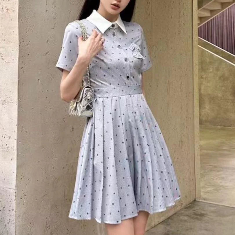 New Full Print Fashion Casual Short Sleeve Dress 1024041106