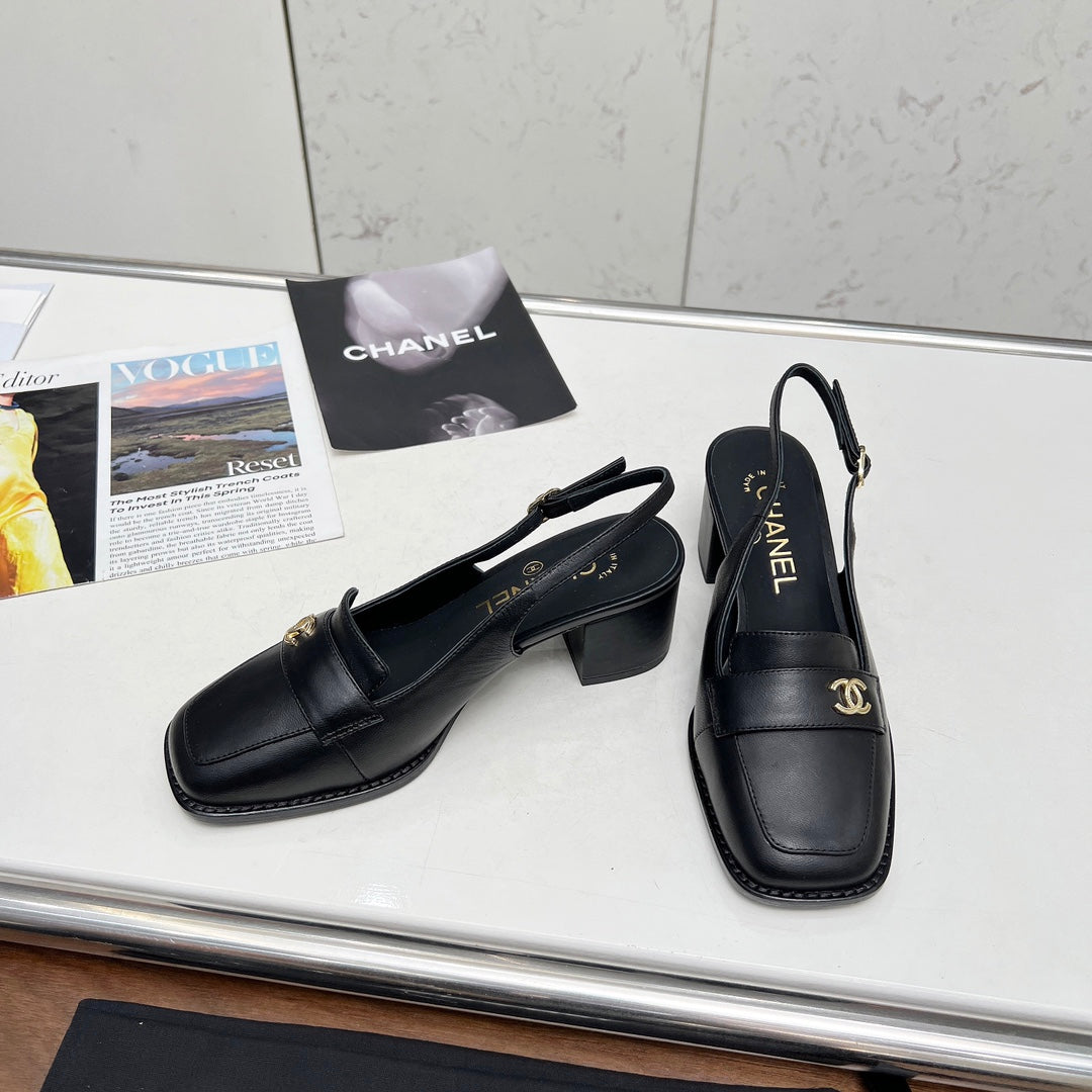 Chane1 top fashion classic flat toe thick heels 0724030818