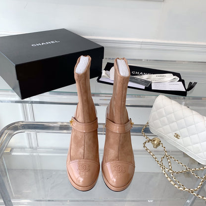 CNL Fashionable Leather and Suede Boots 0724102318