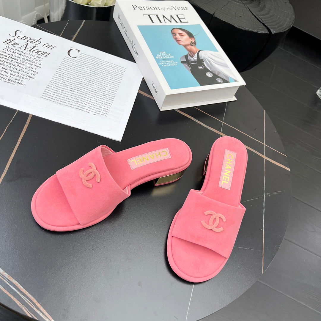 Chane1 top fashion low heel suede slippers 0724030809