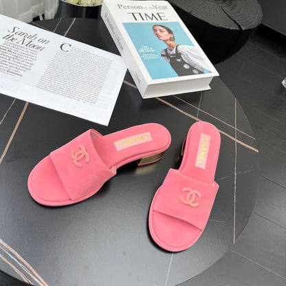 Chane1 top fashion low heel suede slippers 0724030809