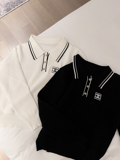 CNL Stand collar knitted long sleeve sweater 0724090303