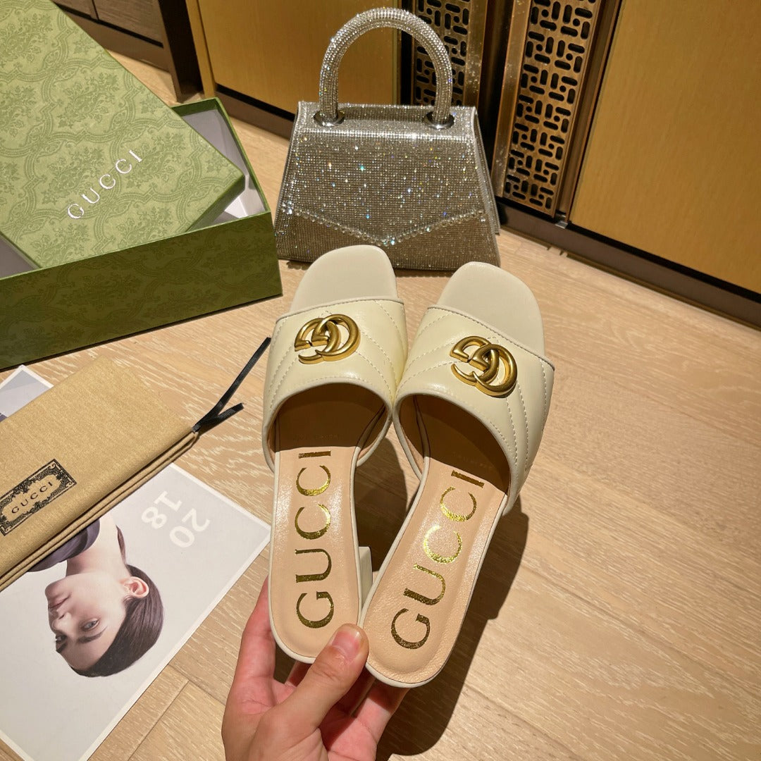 Black G Logo Handmade Leather women's High Heeled-WX05202362601