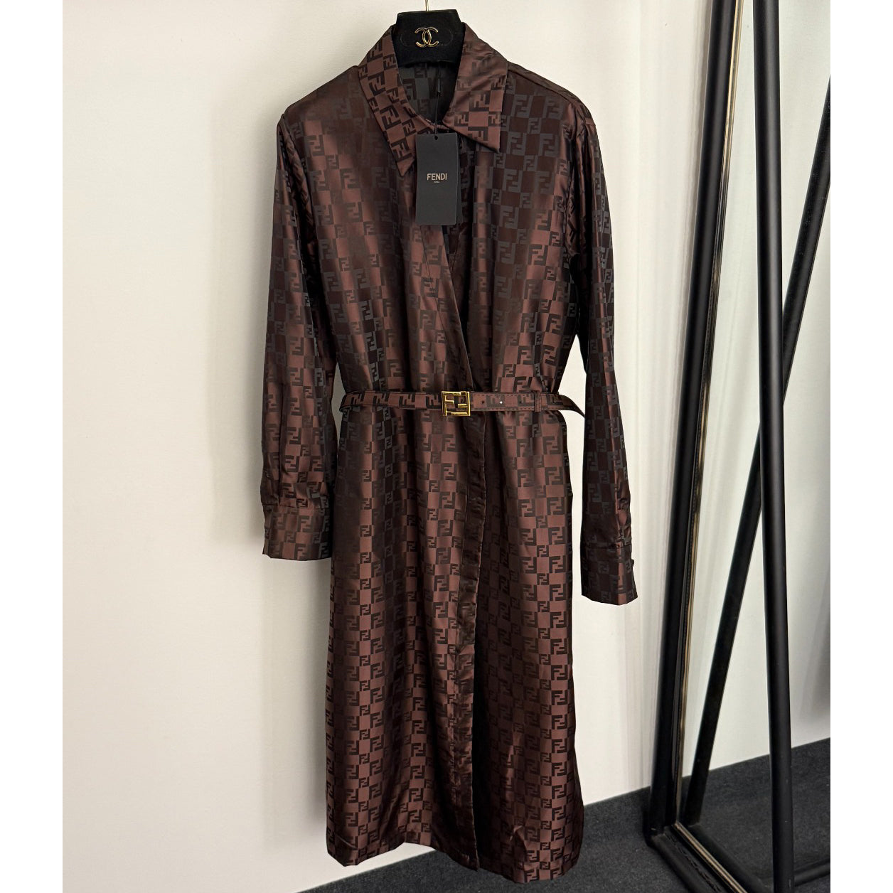 New Vintage Floral F-Letter Jacquard Coat 1025092307