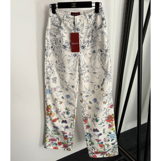 New Printed Straight-Leg Denim Pants 1025092312