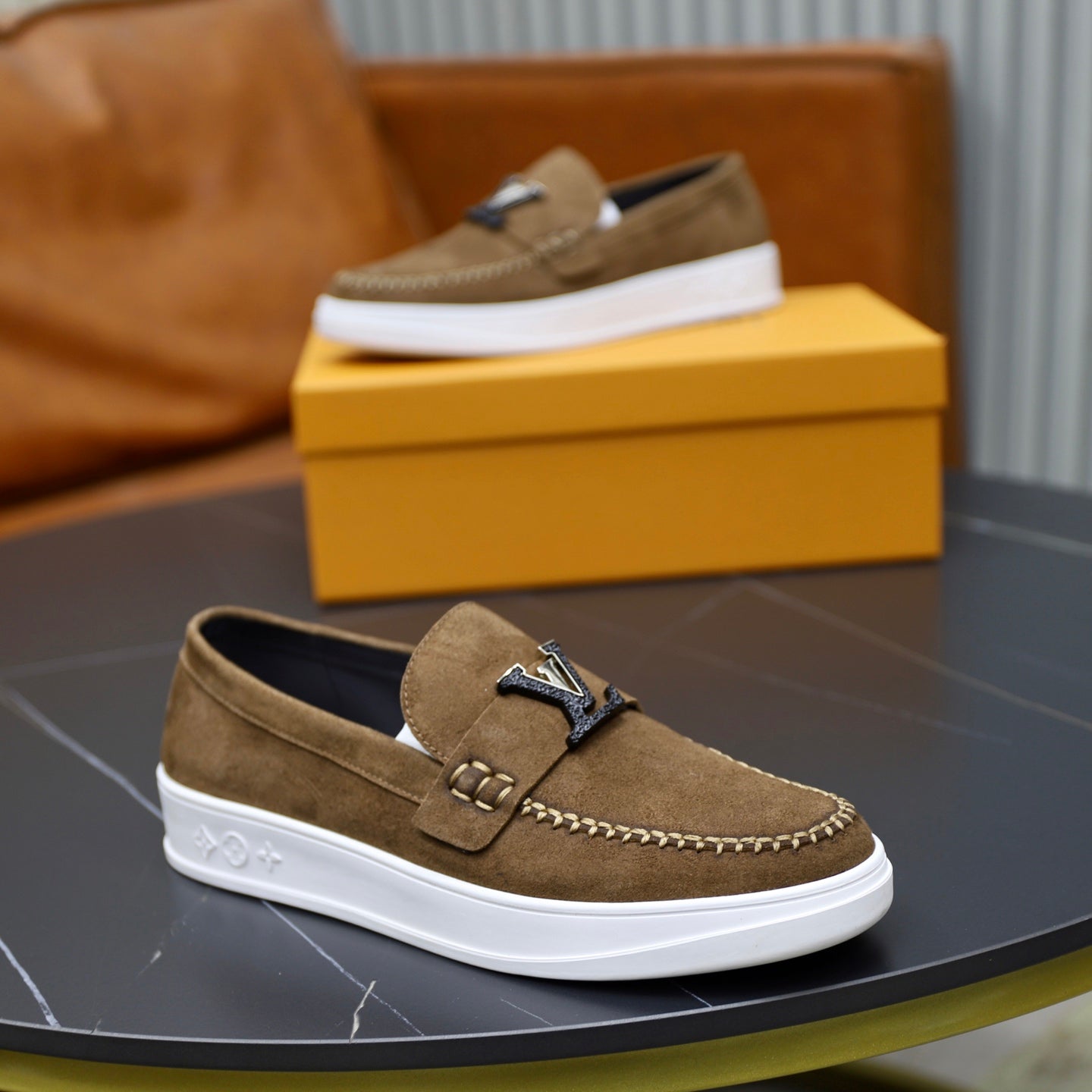 Lvv cowhide casual slip on shoes 0724091604