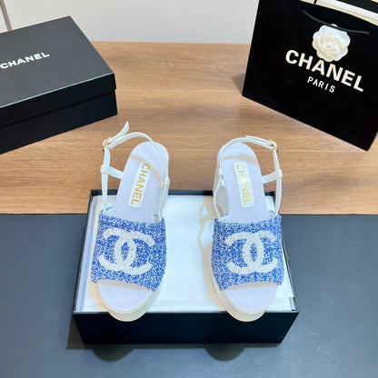 CNL thick-soled colorblock high-heeled sandals 0724042702