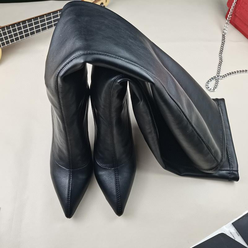 New Fashion Cowhide High Heel Boots 1023121406