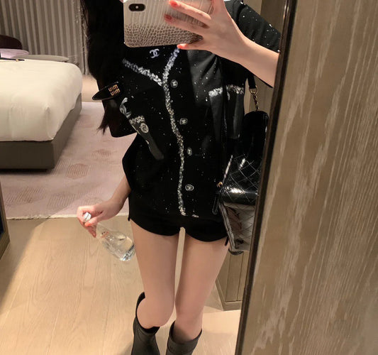 CNL hand-painted graffiti T-shirt 0724041503