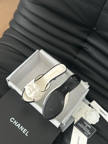 CNL 24SS camellia high heel slippers 0724042708