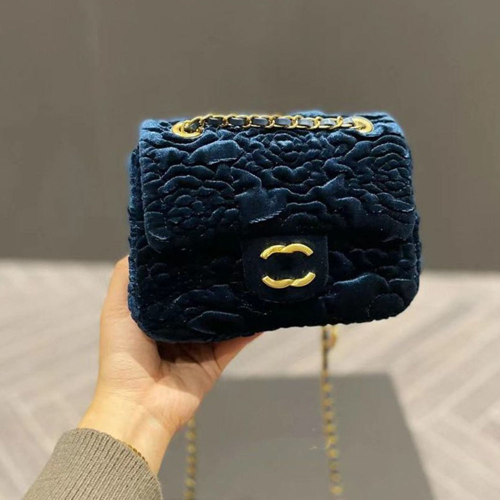 Camellia Flower Velvet Fashion Bag PD10061428