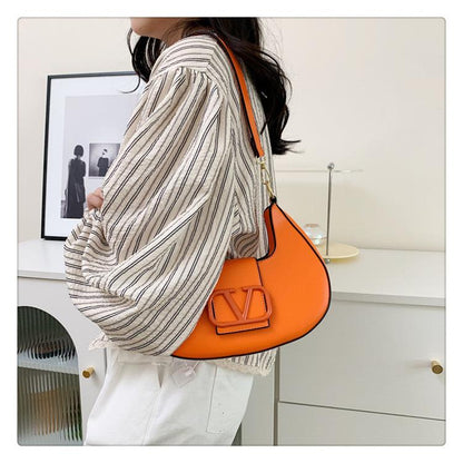 New Solid Color Litchi Underarm Bag Fashion Shoulder Bag 1024051518