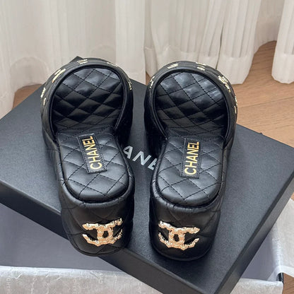 Luxury plaid versatile thick sole slope and cool mop 1024070911