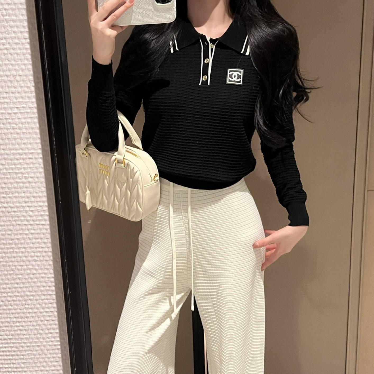 CNL Stand collar knitted long sleeve sweater 0724090303